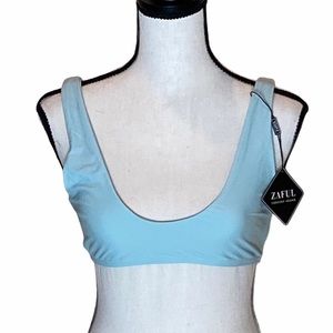 Zaful Forever Young Bikini Top in baby blue